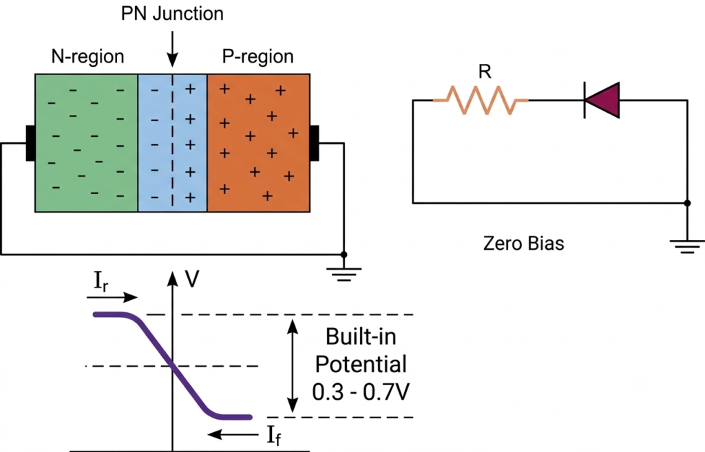 Zero Biased PN Junction Diode