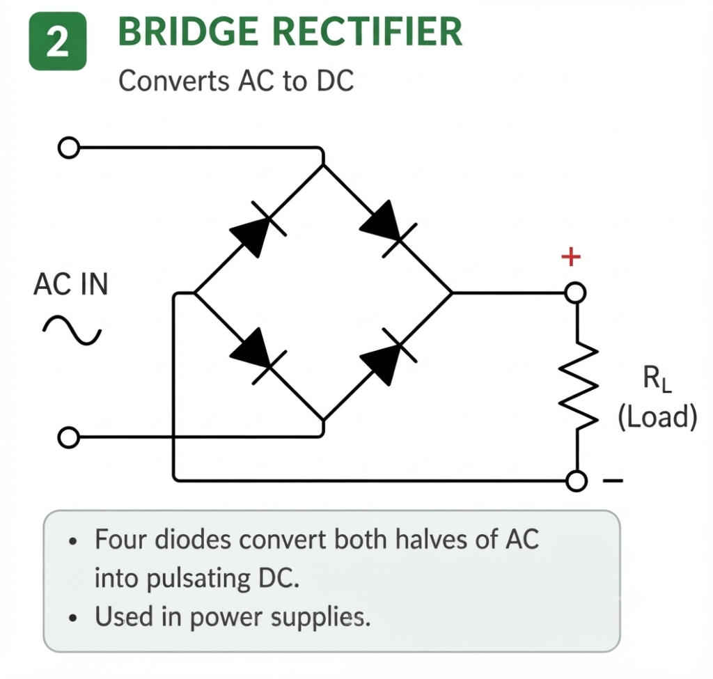 diode symbol in bridge rectifier