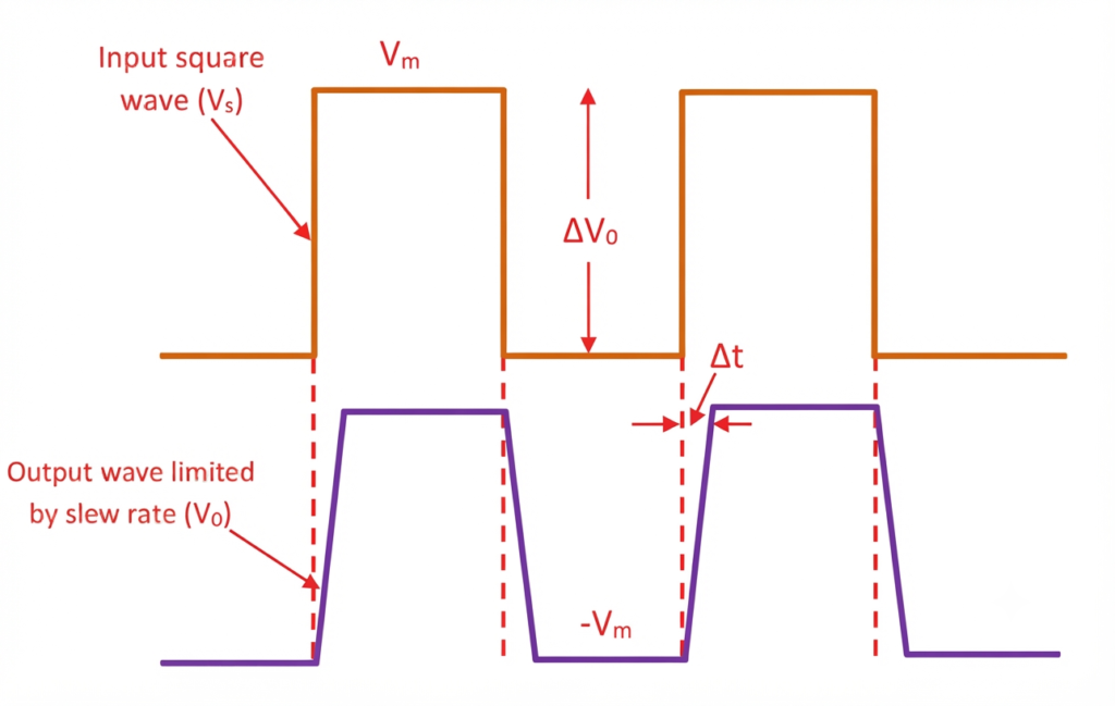 input and slew limited output voltage waveform